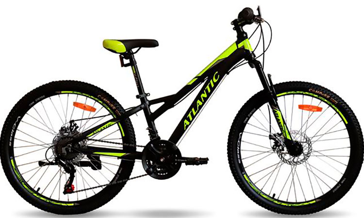 Фотография Велосипед Atlantic Rekon NS 24" 2021, рама XXS, черно-зеленый
